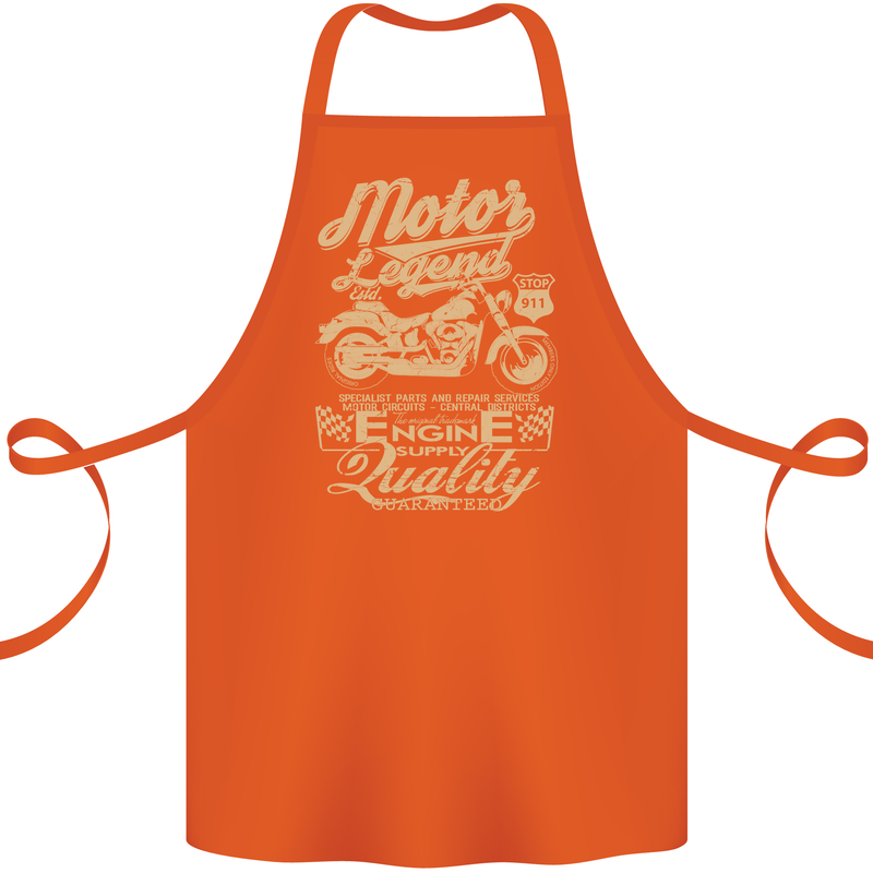 Motor Legend Biker Motorbike Motorcycle Cotton Apron 100% Organic Orange