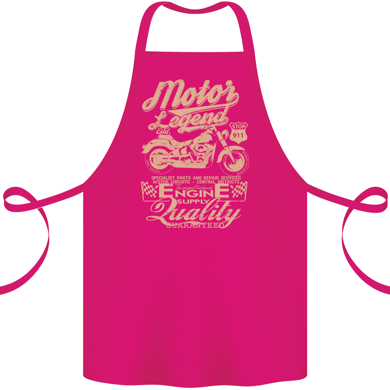 Motor Legend Biker Motorbike Motorcycle Cotton Apron 100% Organic Pink
