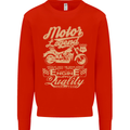 Motor Legend Biker Motorbike Motorcycle Kids Sweatshirt Jumper Bright Red