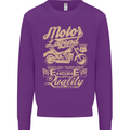 Motor Legend Biker Motorbike Motorcycle Kids Sweatshirt Jumper Purple