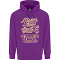 Motor Legend Biker Motorbike Motorcycle Mens 80% Cotton Hoodie Purple