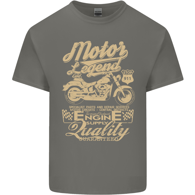 Motor Legend Biker Motorbike Motorcycle Mens Cotton T-Shirt Tee Top Charcoal