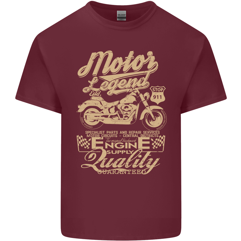 Motor Legend Biker Motorbike Motorcycle Mens Cotton T-Shirt Tee Top Maroon