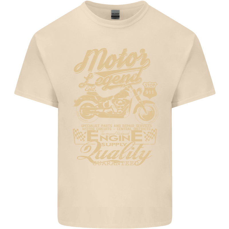 Motor Legend Biker Motorbike Motorcycle Mens Cotton T-Shirt Tee Top Natural