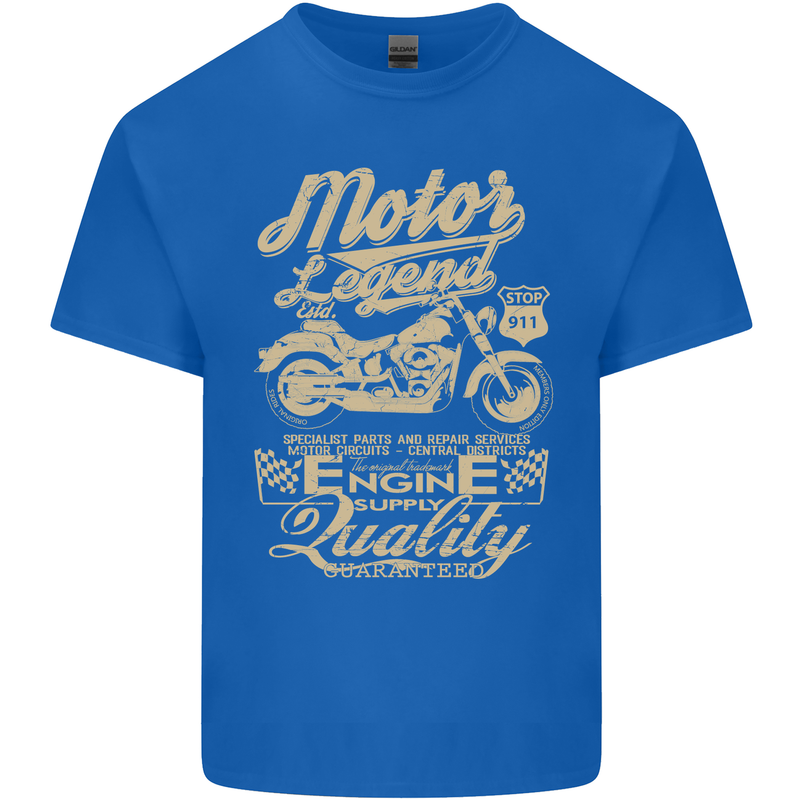 Motor Legend Biker Motorbike Motorcycle Mens Cotton T-Shirt Tee Top Royal Blue