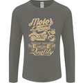 Motor Legend Biker Motorbike Motorcycle Mens Long Sleeve T-Shirt Charcoal