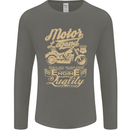 Motor Legend Biker Motorbike Motorcycle Mens Long Sleeve T-Shirt Charcoal