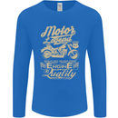 Motor Legend Biker Motorbike Motorcycle Mens Long Sleeve T-Shirt Royal Blue