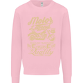 Motor Legend Biker Motorbike Motorcycle Mens Sweatshirt Jumper Light Pink