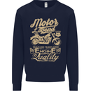 Motor Legend Biker Motorbike Motorcycle Mens Sweatshirt Jumper Navy Blue