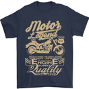 Motor Legend Biker Motorbike Motorcycle Mens T-Shirt Cotton Gildan Navy Blue