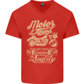 Motor Legend Biker Motorbike Motorcycle Mens V-Neck Cotton T-Shirt Red