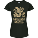 Motor Legend Biker Motorbike Motorcycle Womens Petite Cut T-Shirt Black