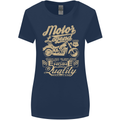 Motor Legend Biker Motorbike Motorcycle Womens Wider Cut T-Shirt Navy Blue