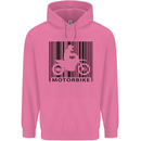 Motorbike Barcode Biker Motorcycle Childrens Kids Hoodie Azalea