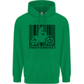 Motorbike Barcode Biker Motorcycle Childrens Kids Hoodie Irish Green