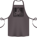 Motorbike Barcode Biker Motorcycle Cotton Apron 100% Organic Dark Grey