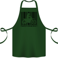 Motorbike Barcode Biker Motorcycle Cotton Apron 100% Organic Forest Green