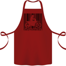Motorbike Barcode Biker Motorcycle Cotton Apron 100% Organic Maroon