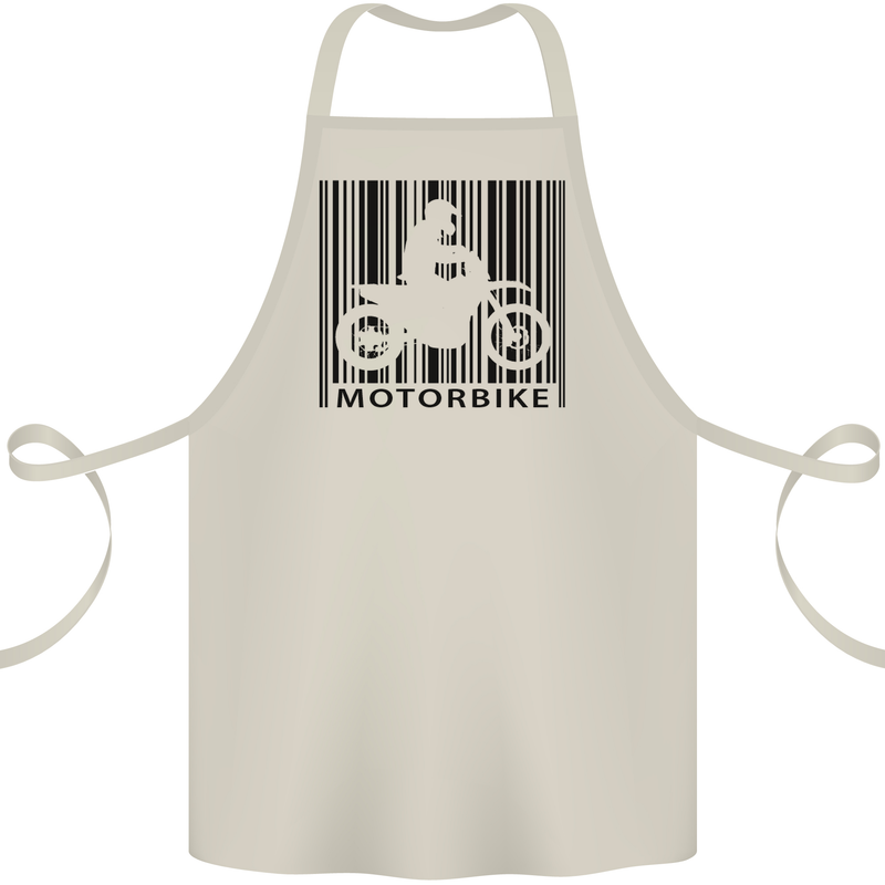 Motorbike Barcode Biker Motorcycle Cotton Apron 100% Organic Natural