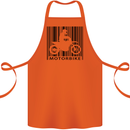 Motorbike Barcode Biker Motorcycle Cotton Apron 100% Organic Orange