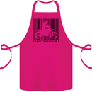 Motorbike Barcode Biker Motorcycle Cotton Apron 100% Organic Pink
