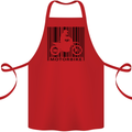 Motorbike Barcode Biker Motorcycle Cotton Apron 100% Organic Red