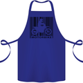 Motorbike Barcode Biker Motorcycle Cotton Apron 100% Organic Royal Blue