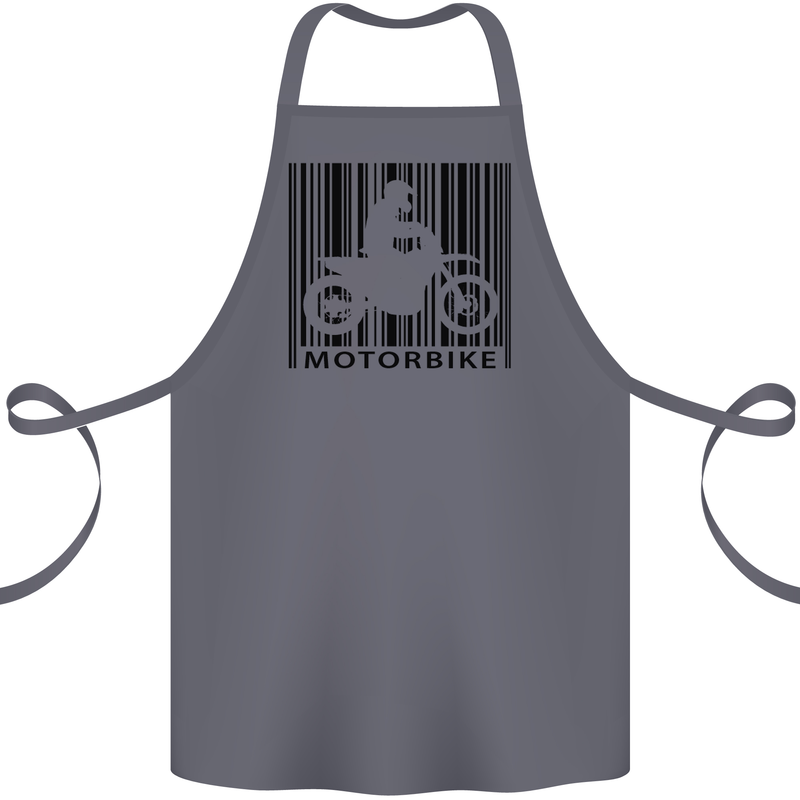 Motorbike Barcode Biker Motorcycle Cotton Apron 100% Organic Steel