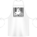 Motorbike Barcode Biker Motorcycle Cotton Apron 100% Organic White