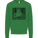 Motorbike Barcode Biker Motorcycle Kids Sweatshirt Jumper Irish Green