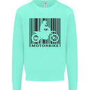 Motorbike Barcode Biker Motorcycle Kids Sweatshirt Jumper Peppermint