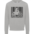 Motorbike Barcode Biker Motorcycle Kids Sweatshirt Jumper Sports Grey