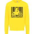 Motorbike Barcode Biker Motorcycle Kids Sweatshirt Jumper Yellow
