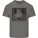 Motorbike Barcode Biker Motorcycle Kids T-Shirt Childrens Charcoal