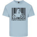 Motorbike Barcode Biker Motorcycle Kids T-Shirt Childrens Light Blue