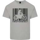 Motorbike Barcode Biker Motorcycle Kids T-Shirt Childrens Sports Grey