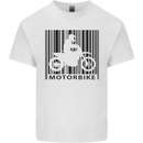 Motorbike Barcode Biker Motorcycle Kids T-Shirt Childrens White