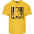 Motorbike Barcode Biker Motorcycle Kids T-Shirt Childrens Yellow