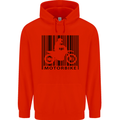 Motorbike Barcode Biker Motorcycle Mens 80% Cotton Hoodie Bright Red