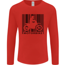 Motorbike Barcode Biker Motorcycle Mens Long Sleeve T-Shirt Red