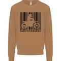 Motorbike Barcode Biker Motorcycle Mens Sweatshirt Jumper Caramel Latte
