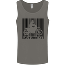 Motorbike Barcode Biker Motorcycle Mens Vest Tank Top Charcoal