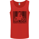 Motorbike Barcode Biker Motorcycle Mens Vest Tank Top Red