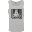 Motorbike Barcode Biker Motorcycle Mens Vest Tank Top Sports Grey