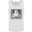 Motorbike Barcode Biker Motorcycle Mens Vest Tank Top White