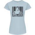 Motorbike Barcode Biker Motorcycle Womens Petite Cut T-Shirt Light Blue