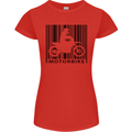 Motorbike Barcode Biker Motorcycle Womens Petite Cut T-Shirt Red