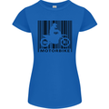 Motorbike Barcode Biker Motorcycle Womens Petite Cut T-Shirt Royal Blue