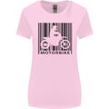 Motorbike Barcode Biker Motorcycle Womens Wider Cut T-Shirt Light Pink